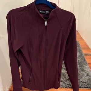 Athleta Maroon Ribbed Jacket